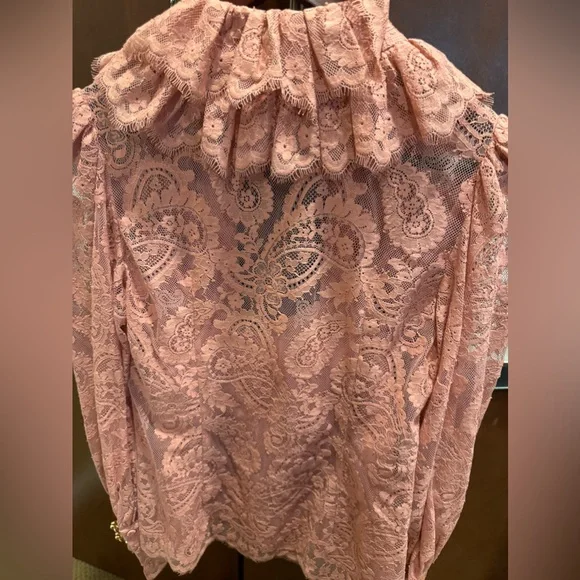 Zimmermann Pink Ruffled Lace Blouse - Picture 4 of 4
